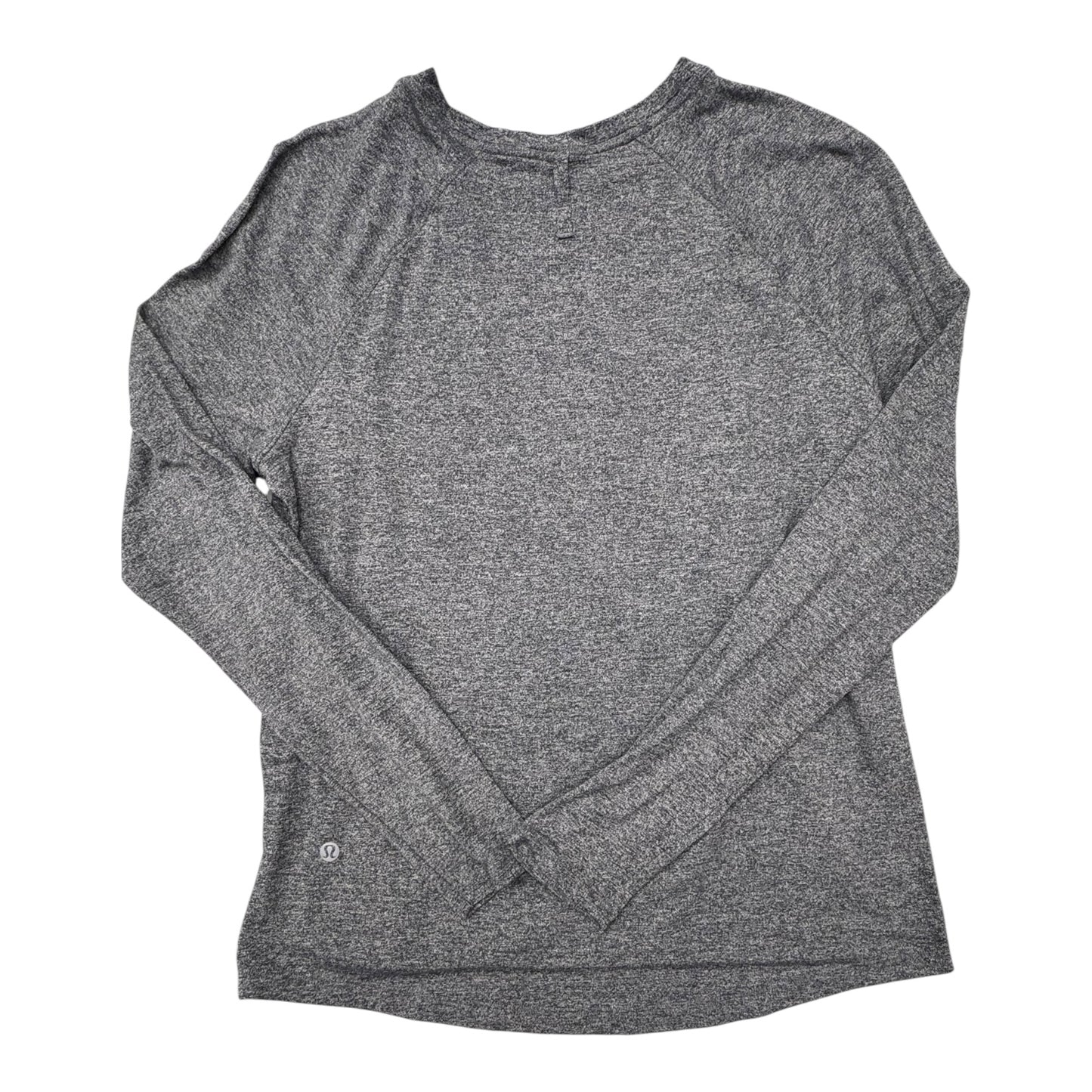 Athletic Top Ls Crewneck Designer By Lululemon In Grey, Size:6