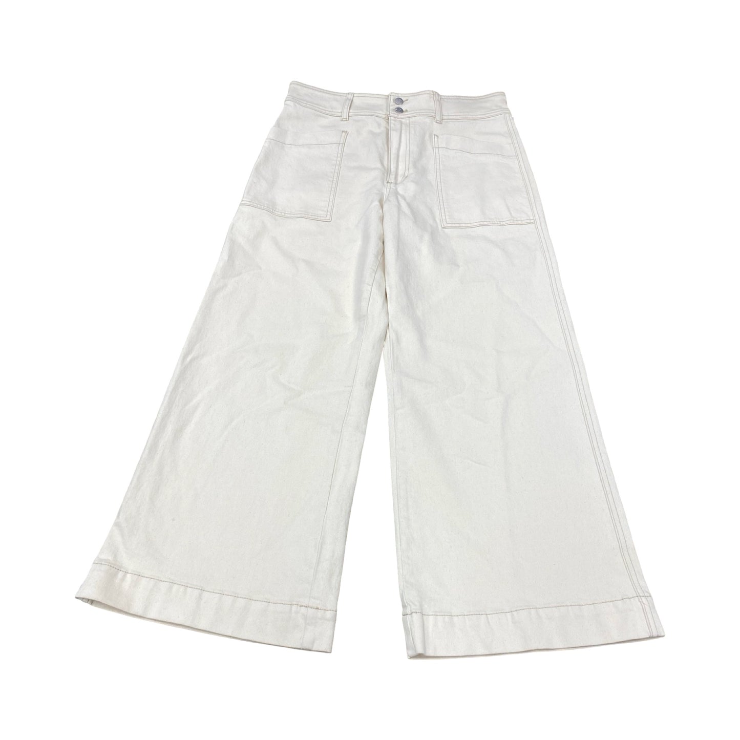 Jeans Wide Leg By Joes Jeans In Cream Denim, Size:12