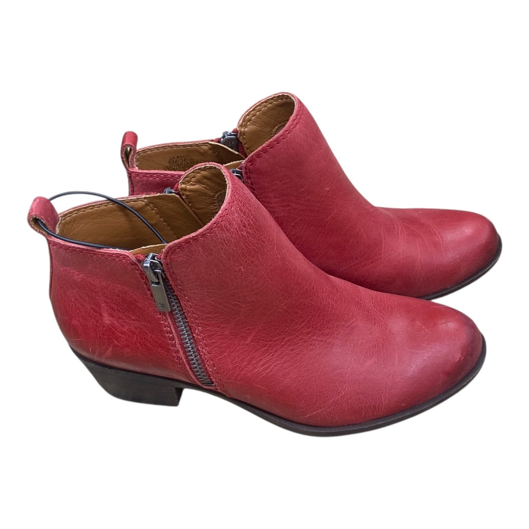 Boots Ankle Heels By Lucky Brand In Red, Size:6