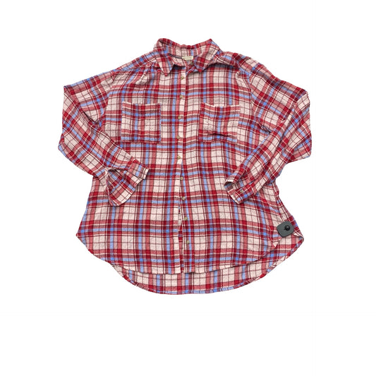 Top Ls By Pilcro In Plaid Pattern, Size:L
