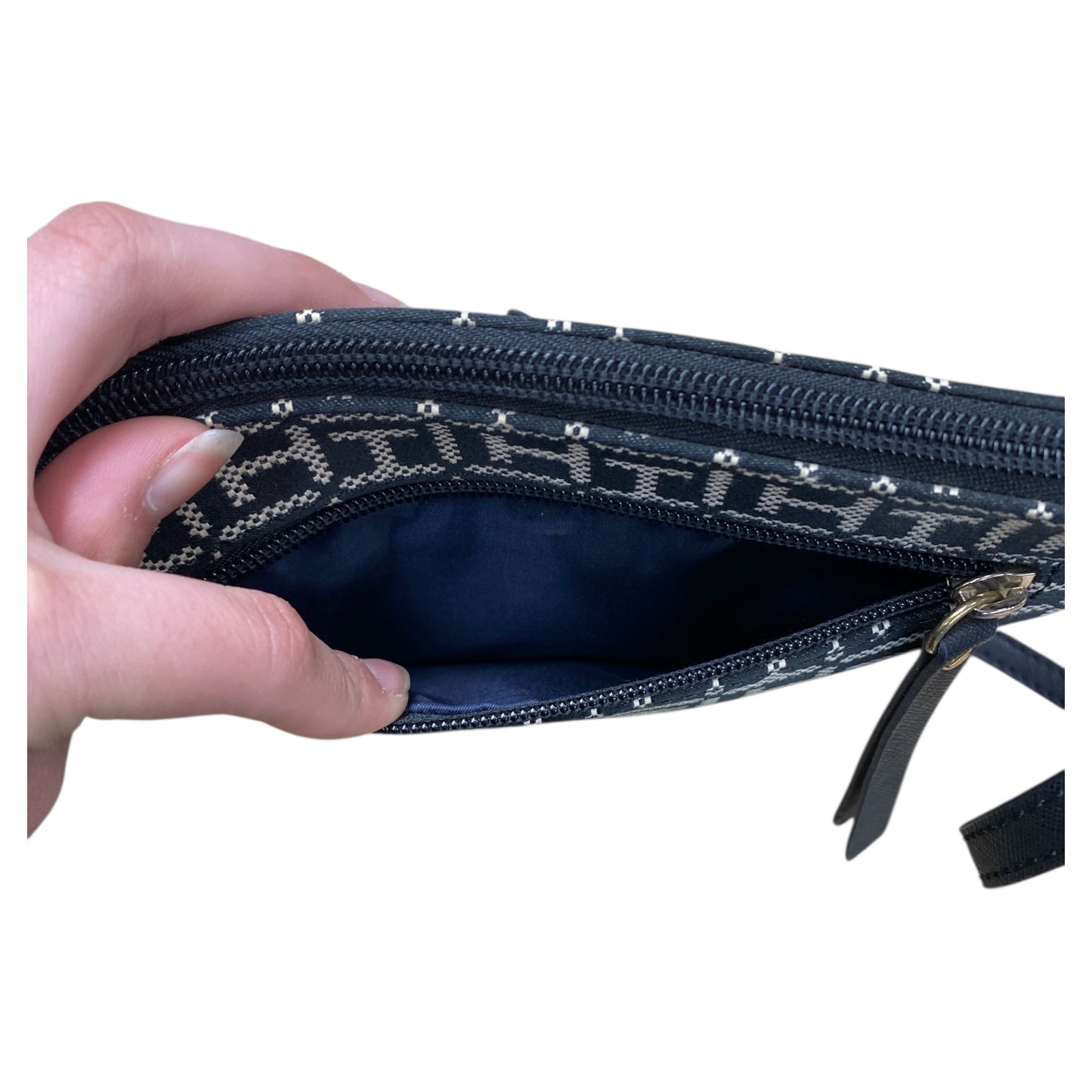 Handbag By Tommy Hilfiger In Black & Cream, Size:Small