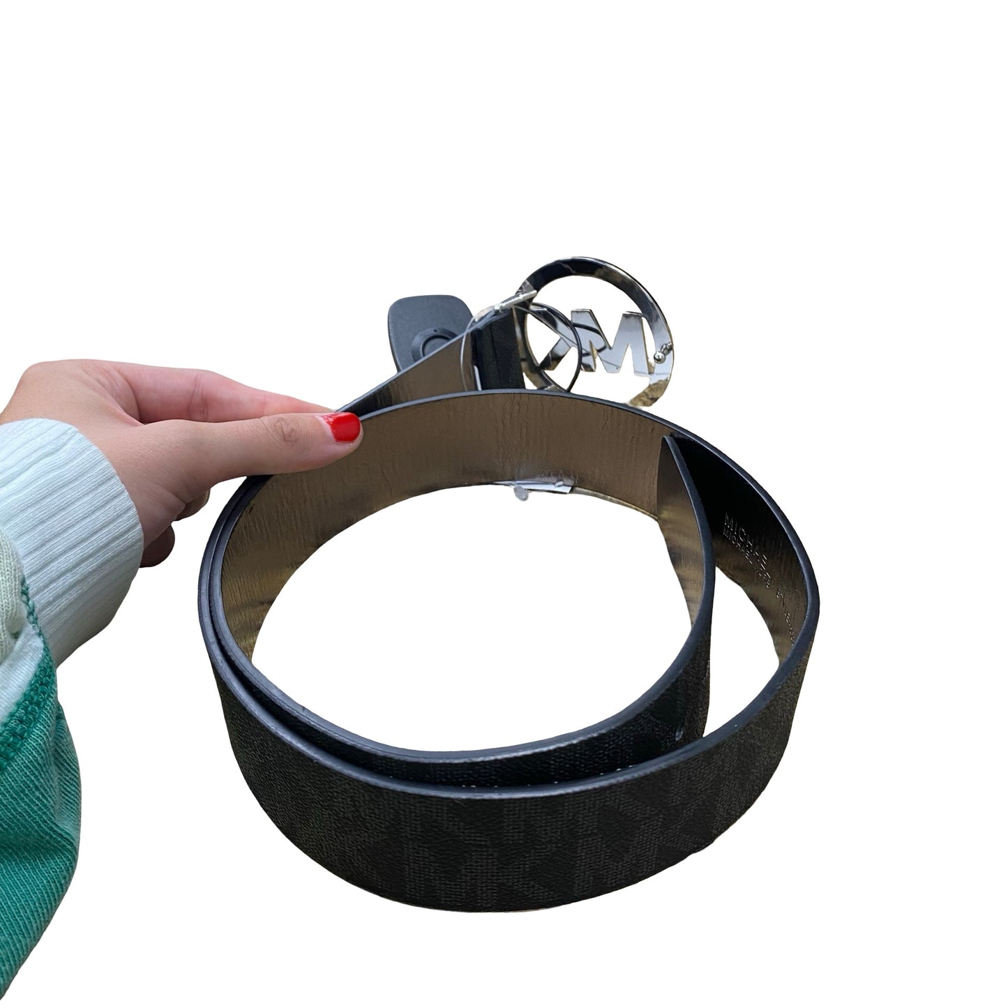 Belt Designer By Michael Kors In Black & Grey