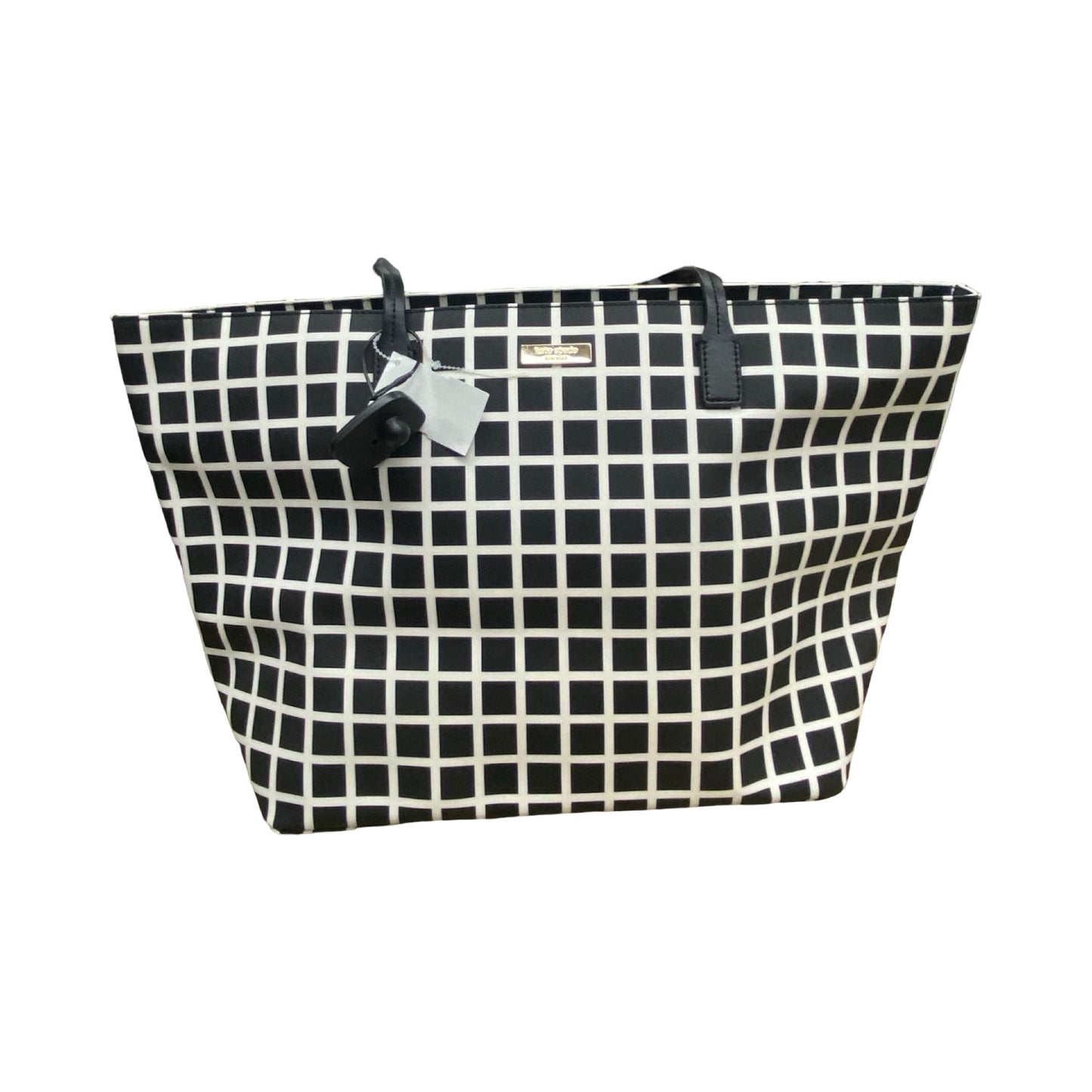 Handbag Designer By Kate Spade In Black & White, Size:Large