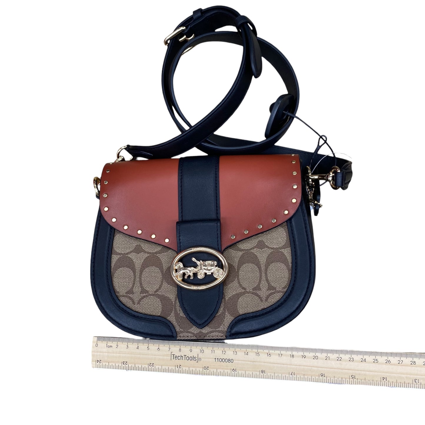 Handbag Designer By Coach In Black & Brown, Size:Small