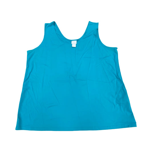 Top Sleeveless By Chicos In Teal, Size:Xxl