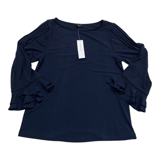 Top 3/4 Sleeve By Ann Taylor In Navy, Size:Xs