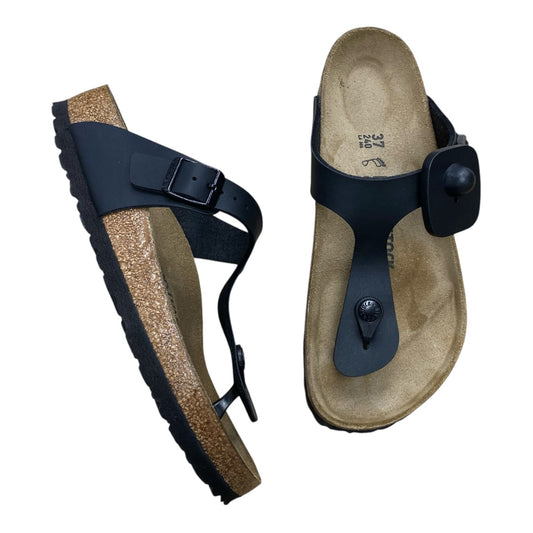 Sandals Designer By Birkenstock In Black & Brown, Size:6.5