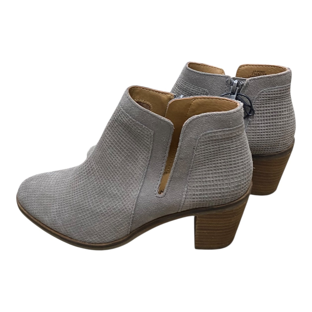 Boots Ankle Heels By Lucky Brand In Taupe, Size:7.5