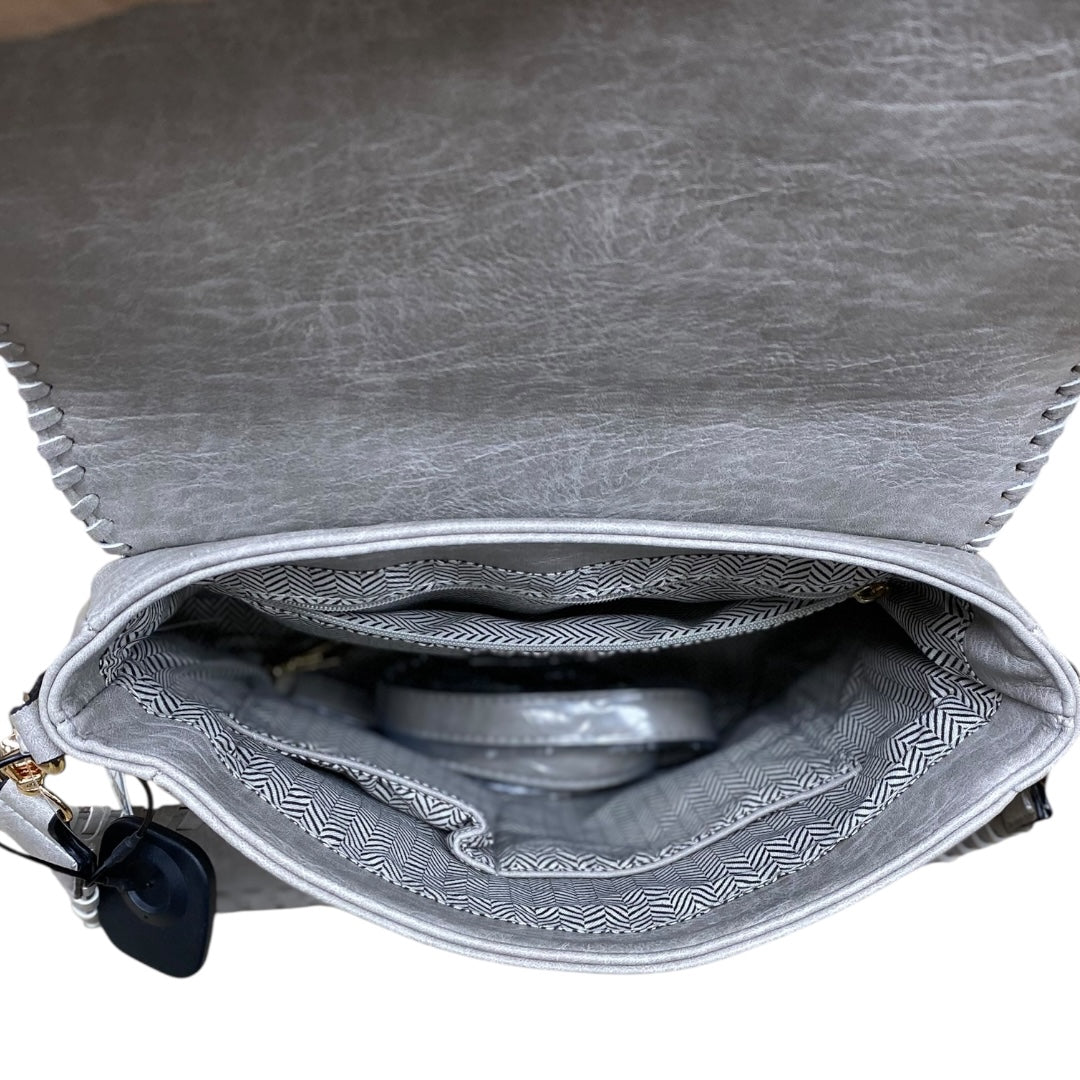 Handbag By Jen & Co In Grey, Size:Medium