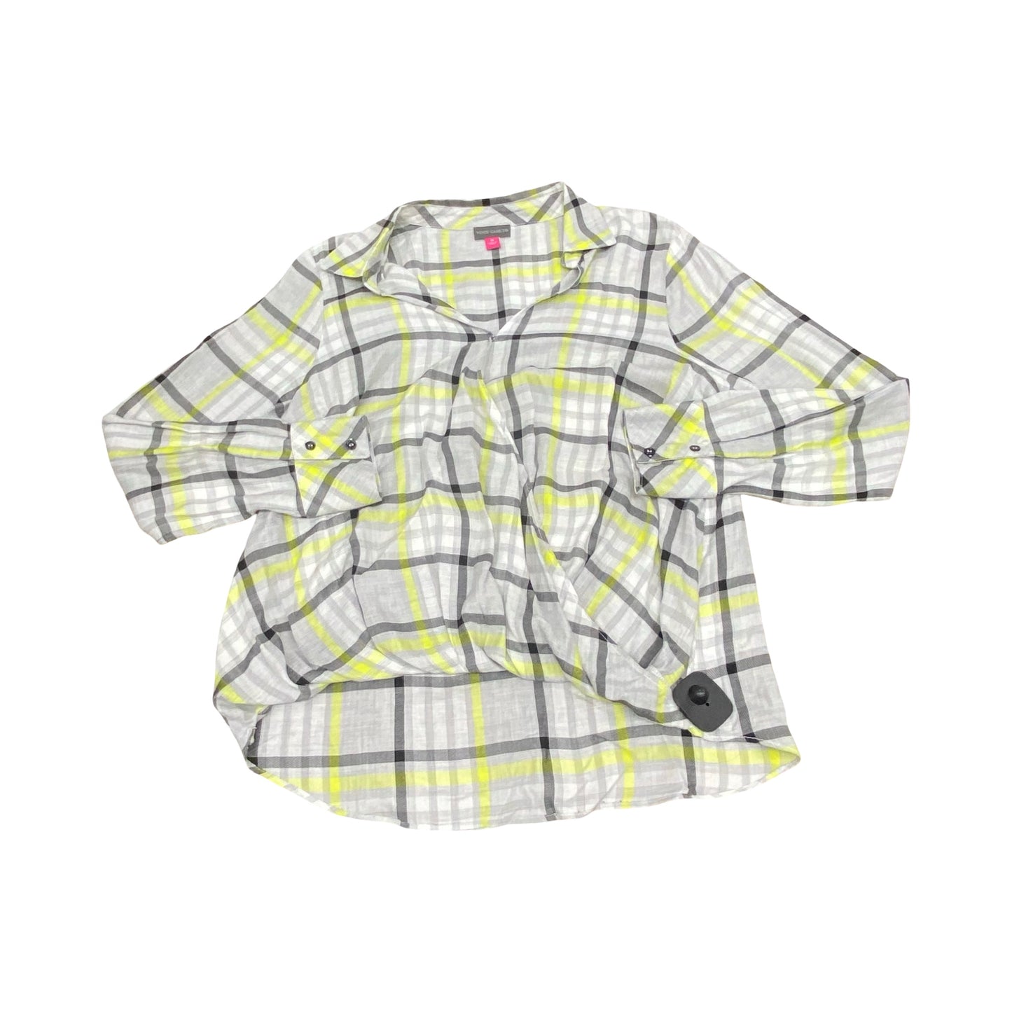 Top Ls By Vince Camuto In Plaid Pattern, Size:M