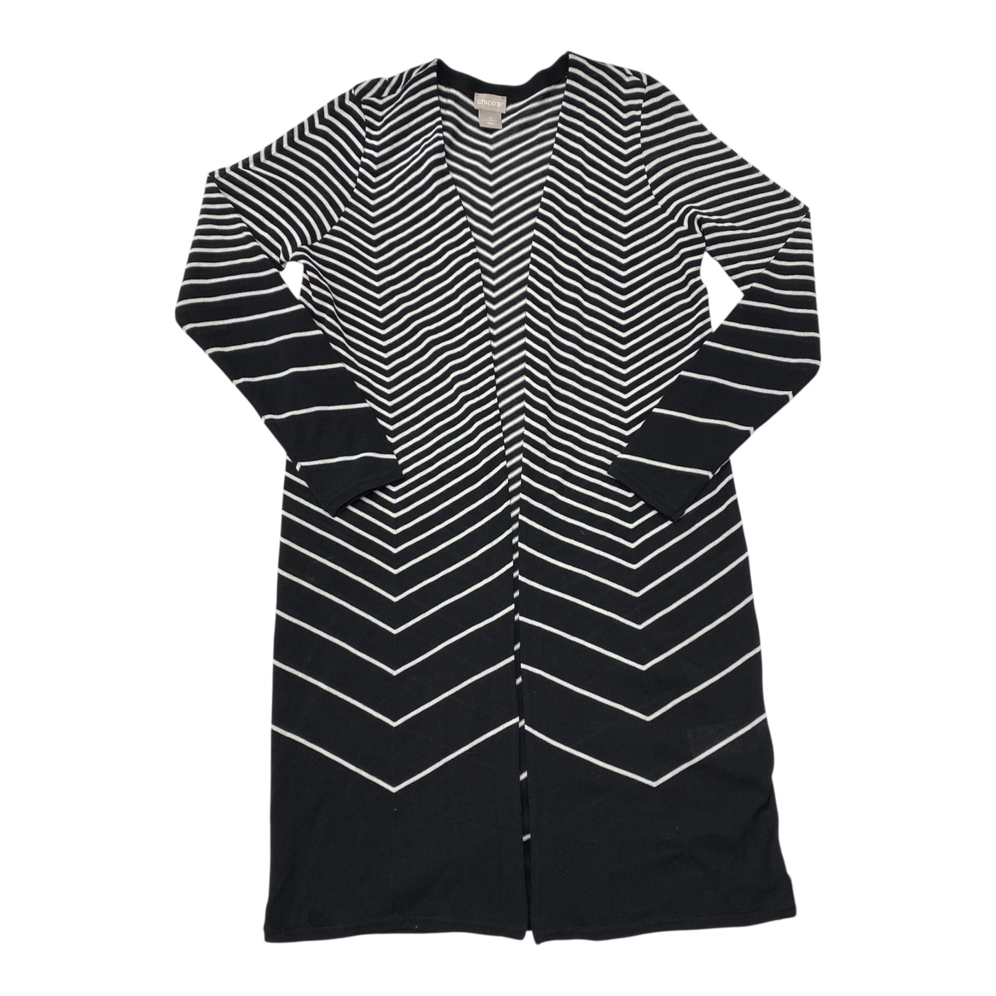 Cardigan By Chicos In Black & White, Size:S