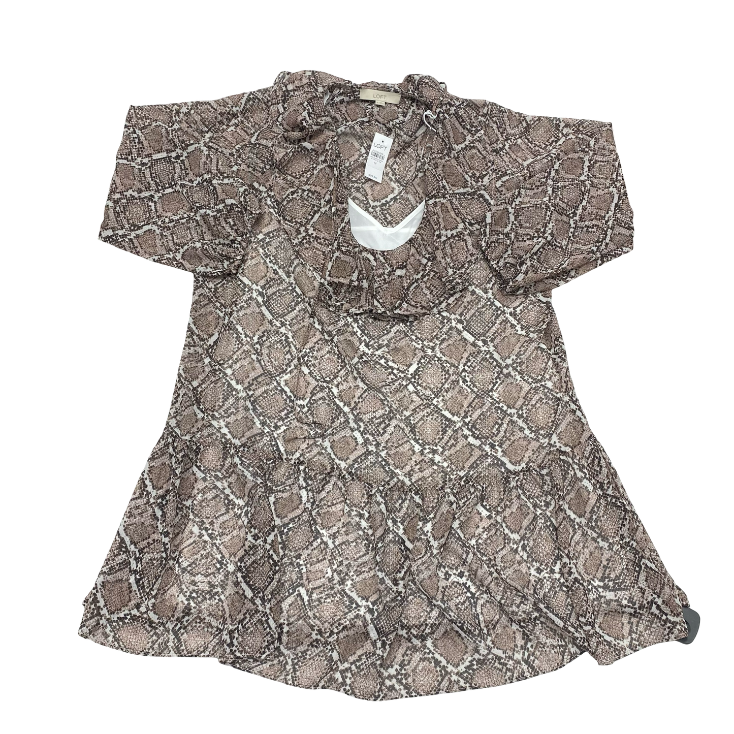 Dress Casual Midi By Loft In Animal Print, Size:M