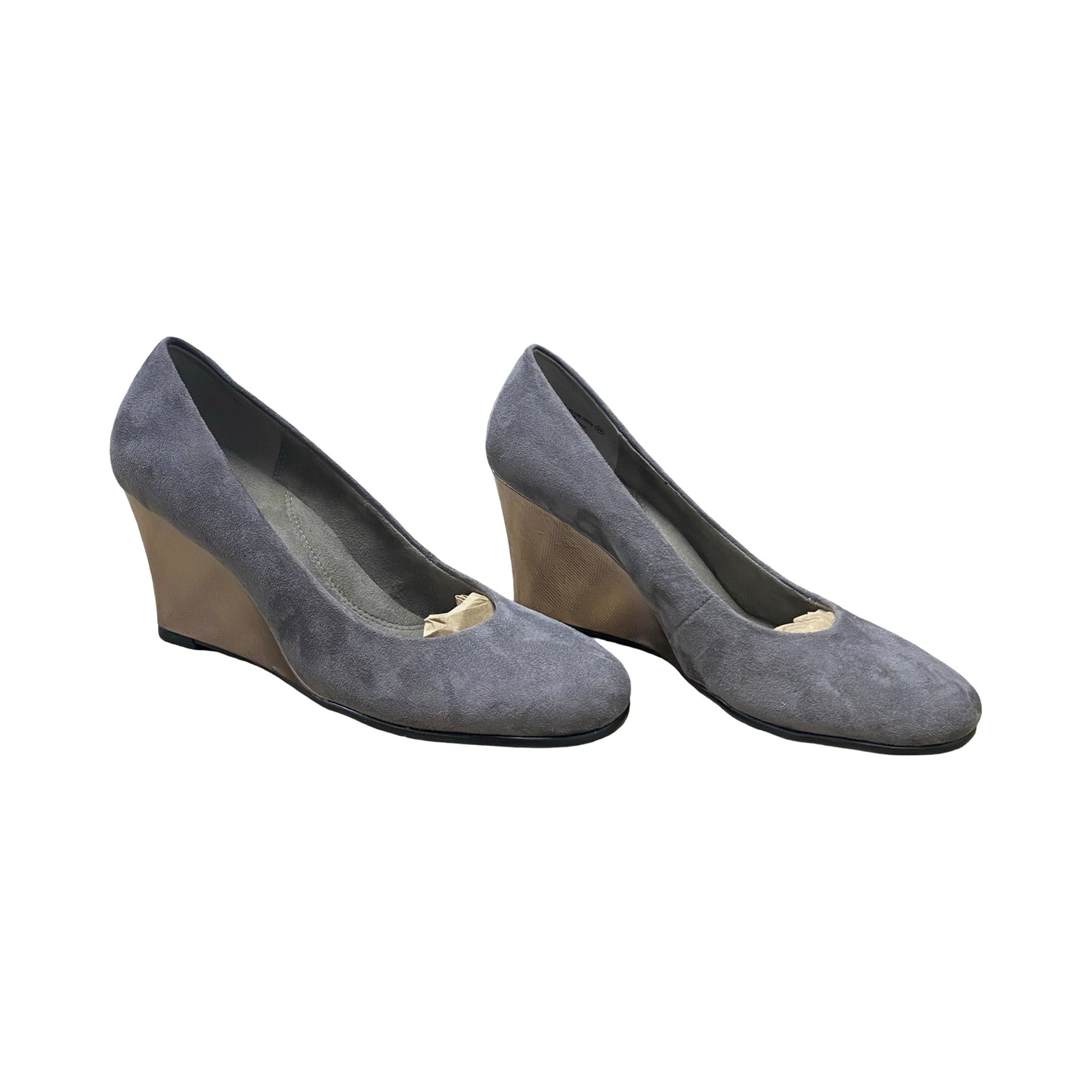 Shoes Heels Wedge By Aerosoles In Grey, Size:8.5