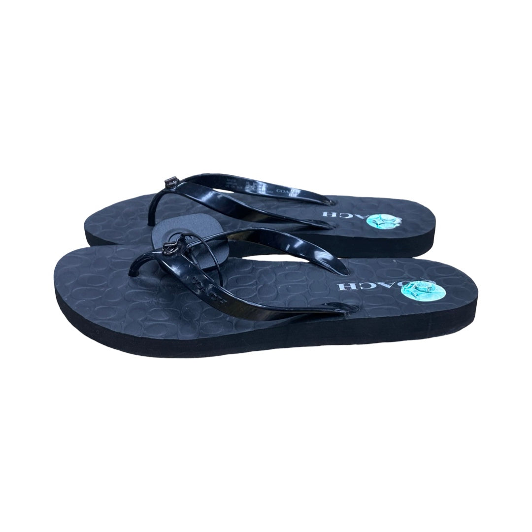 Sandals Designer By Coach In Black, Size:8