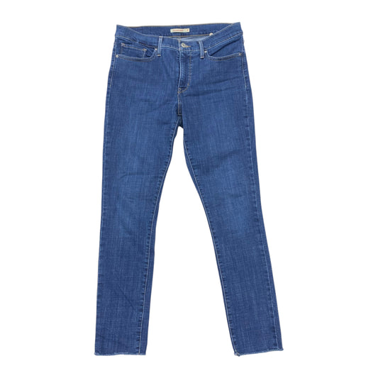 Jeans Skinny By Levis In Blue Denim, Size:12