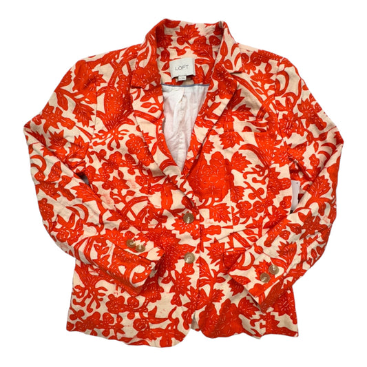 Blazer By Loft In Orange & Tan, Size:4