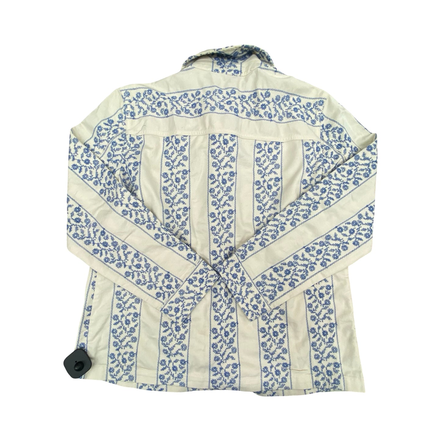 Jacket Other By Loft In Blue & Cream, Size:S