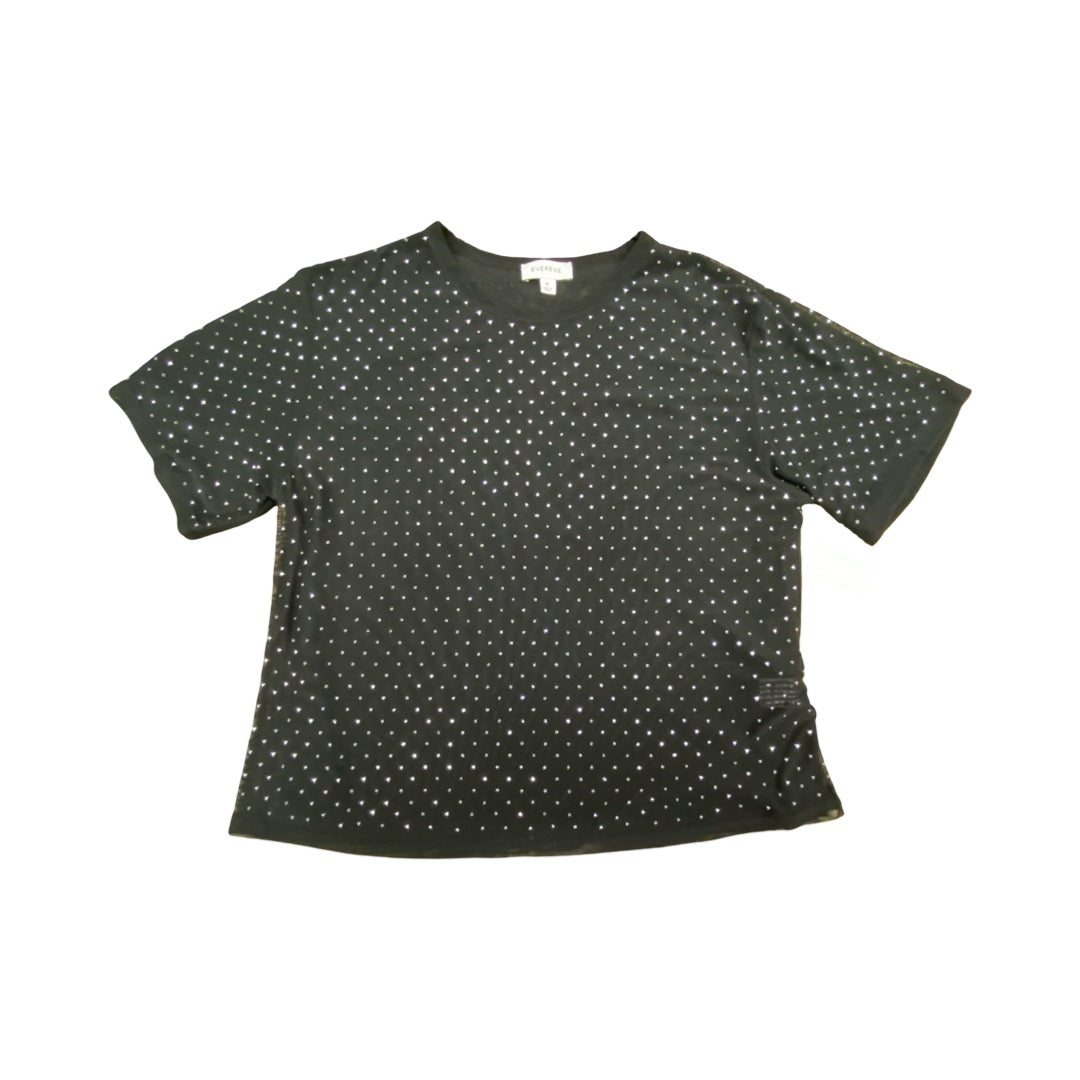 Top Ss By Evereve In Black & Silver, Size:M