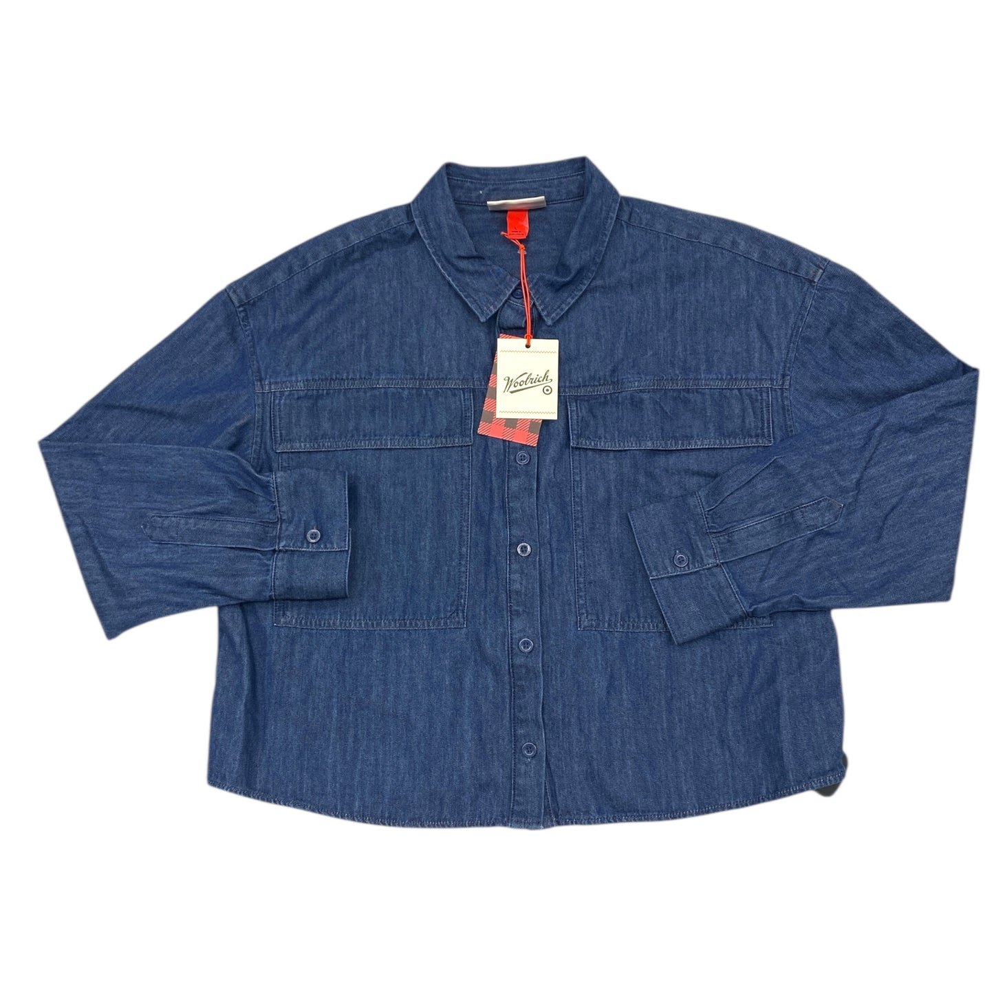 Top Ls By Woolrich In Blue Denim, Size:L