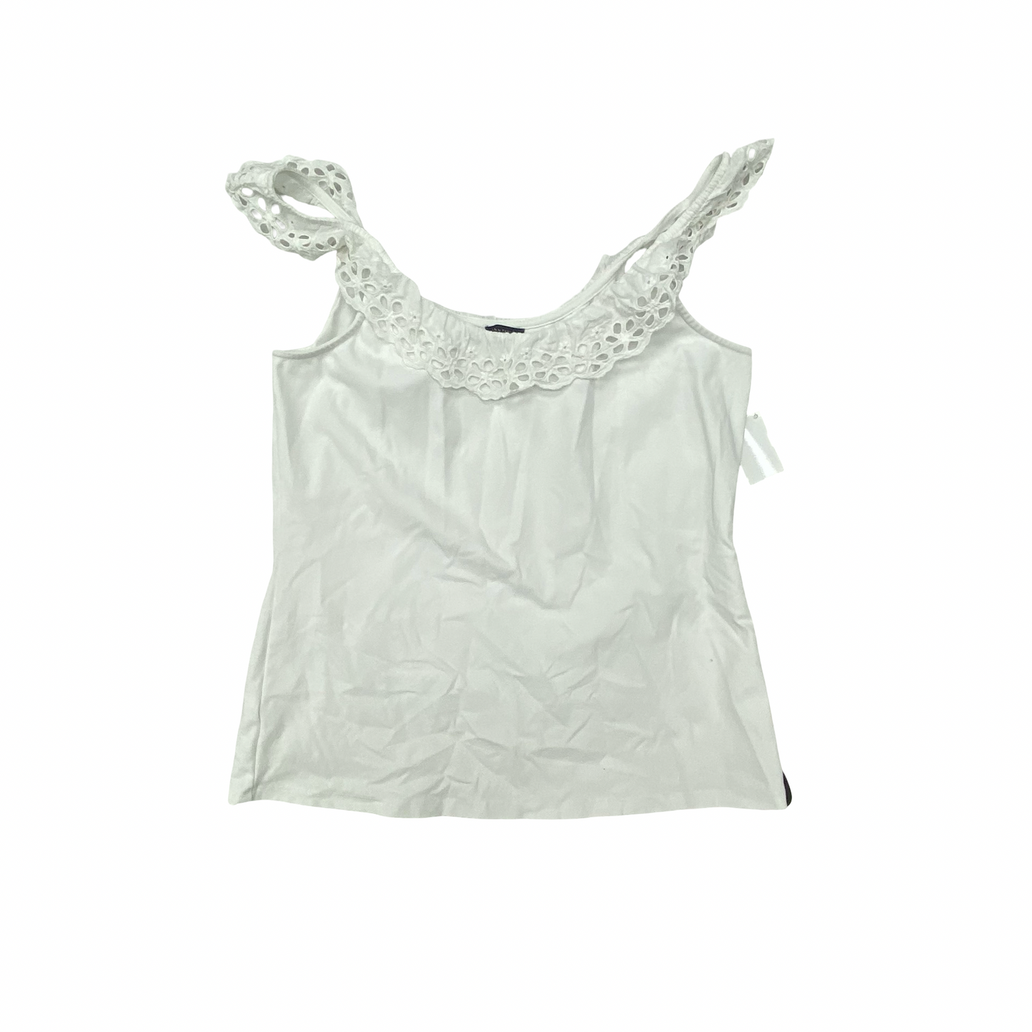 Top Sleeveless By Ann Taylor In White, Size:L