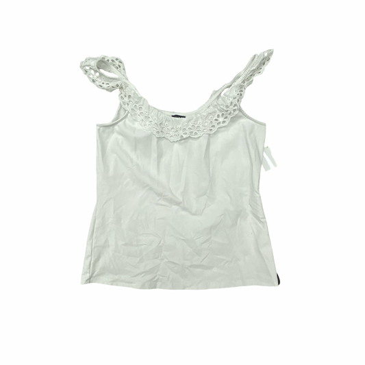 Top Sleeveless By Ann Taylor In White, Size:L