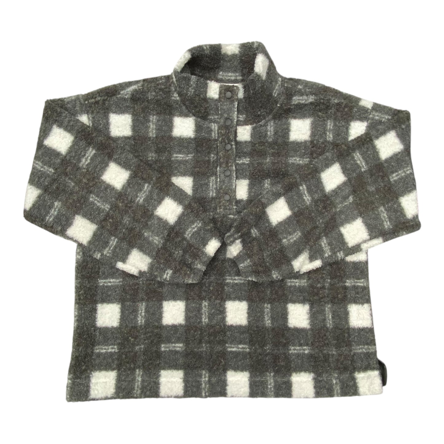 Jacket Faux Fur & Sherpa By Loft In Grey & White, Size:L