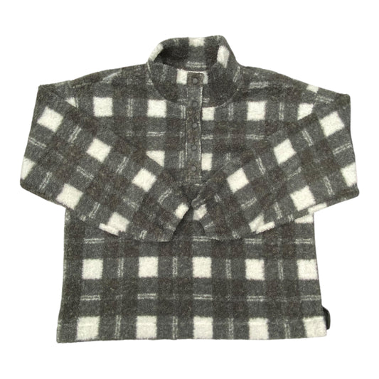 Jacket Faux Fur & Sherpa By Loft In Grey & White, Size:L