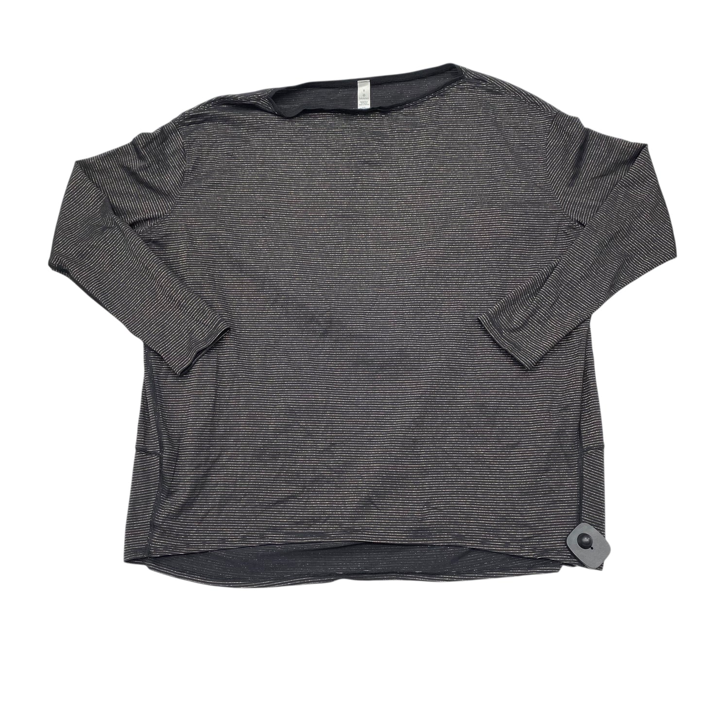 Athletic Top Ls Crewneck By Lululemon In Black & Gold, Size:8