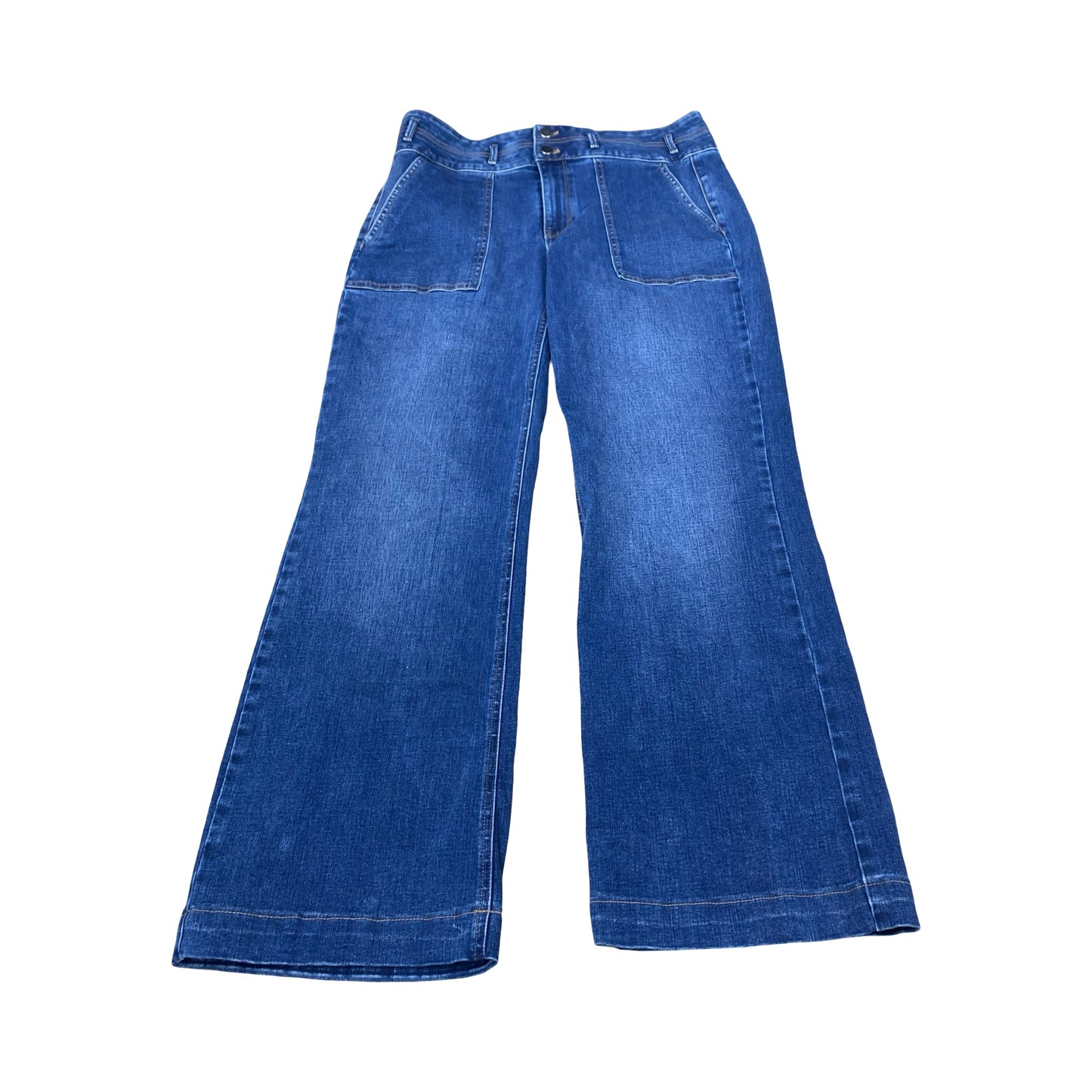 Jeans Wide Leg By White House Black Market In Blue Denim, Size:8