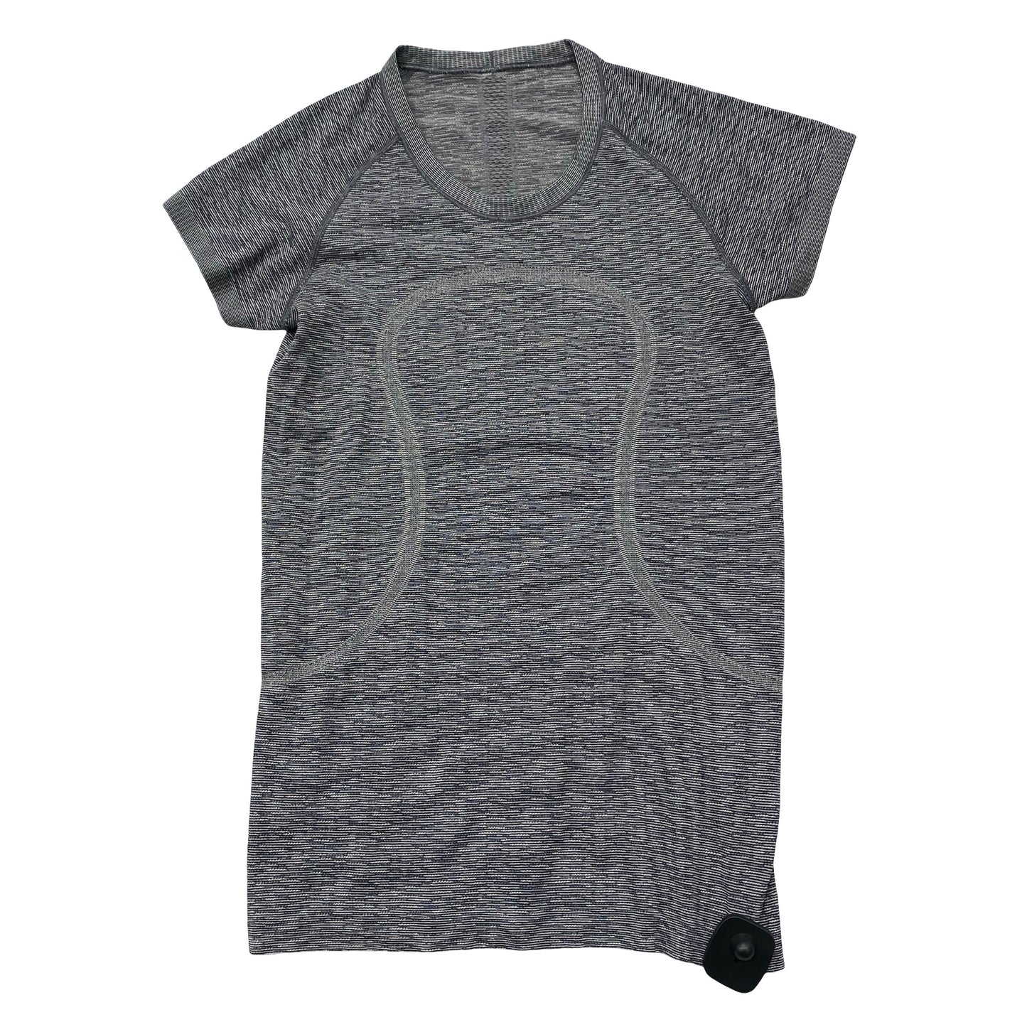 Athletic Top Ss By Lululemon In Grey, Size:8