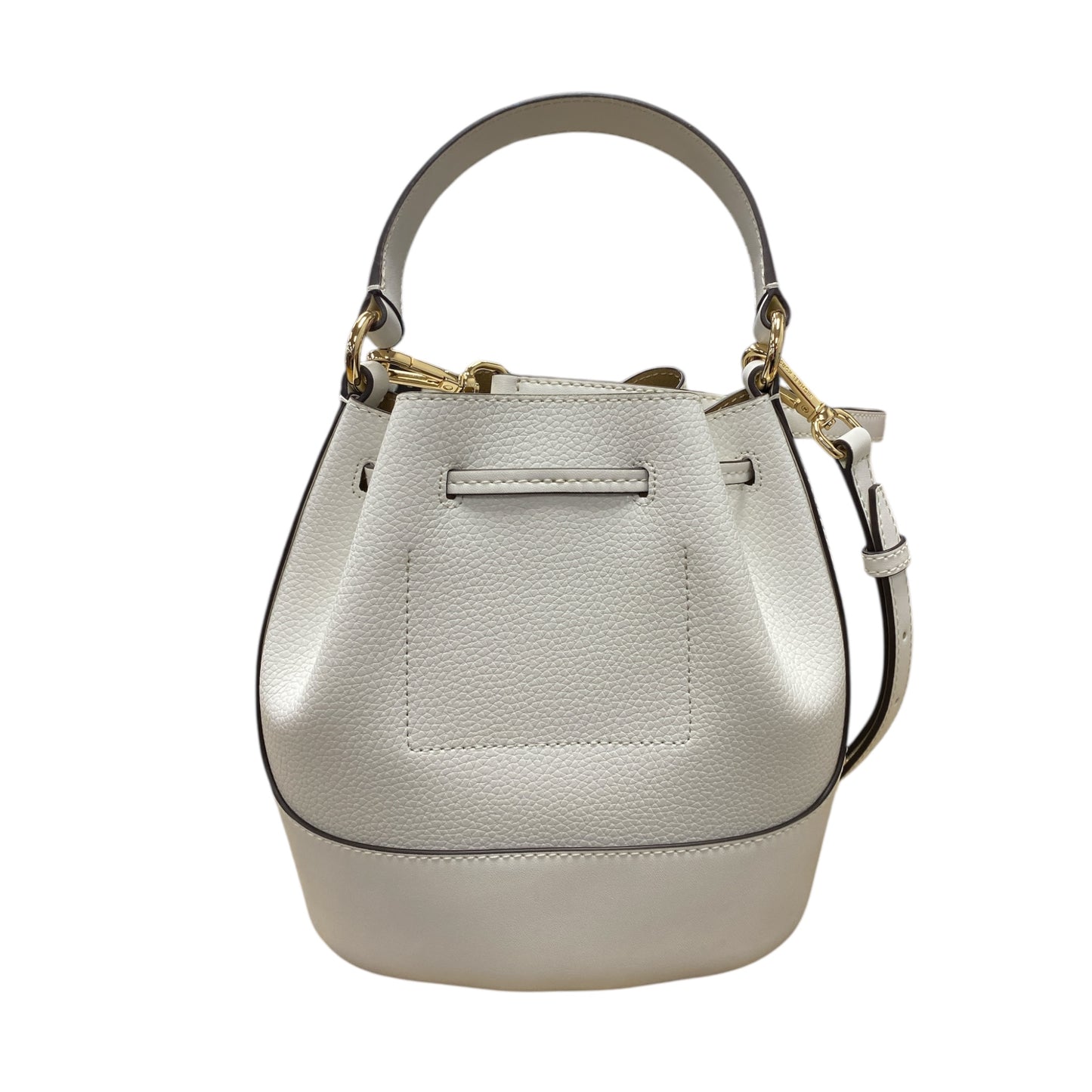 Handbag Designer By Michael Kors In Gold & White, Size:Medium