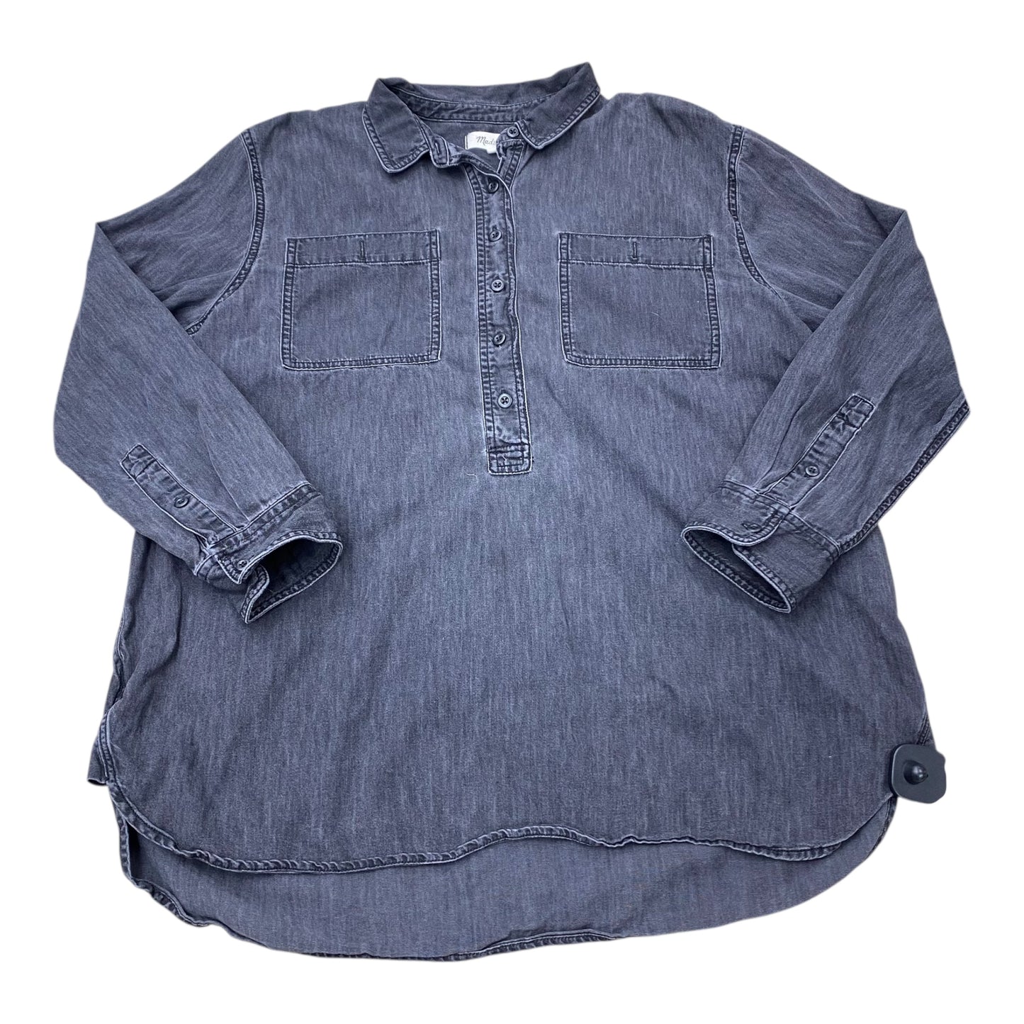 Top Ls By Madewell In Black Denim, Size:Xl