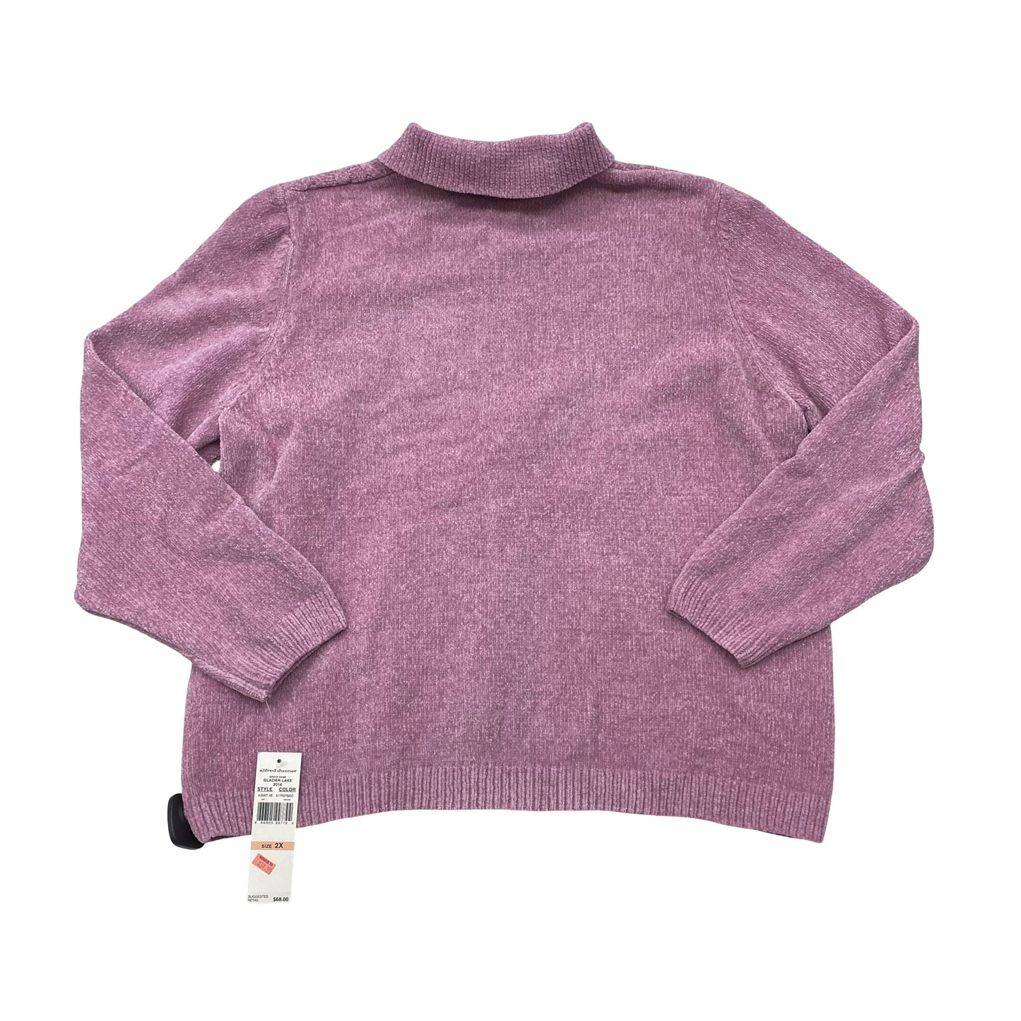 Sweater Cardigan By Alfred Dunner In Purple, Size:2X
