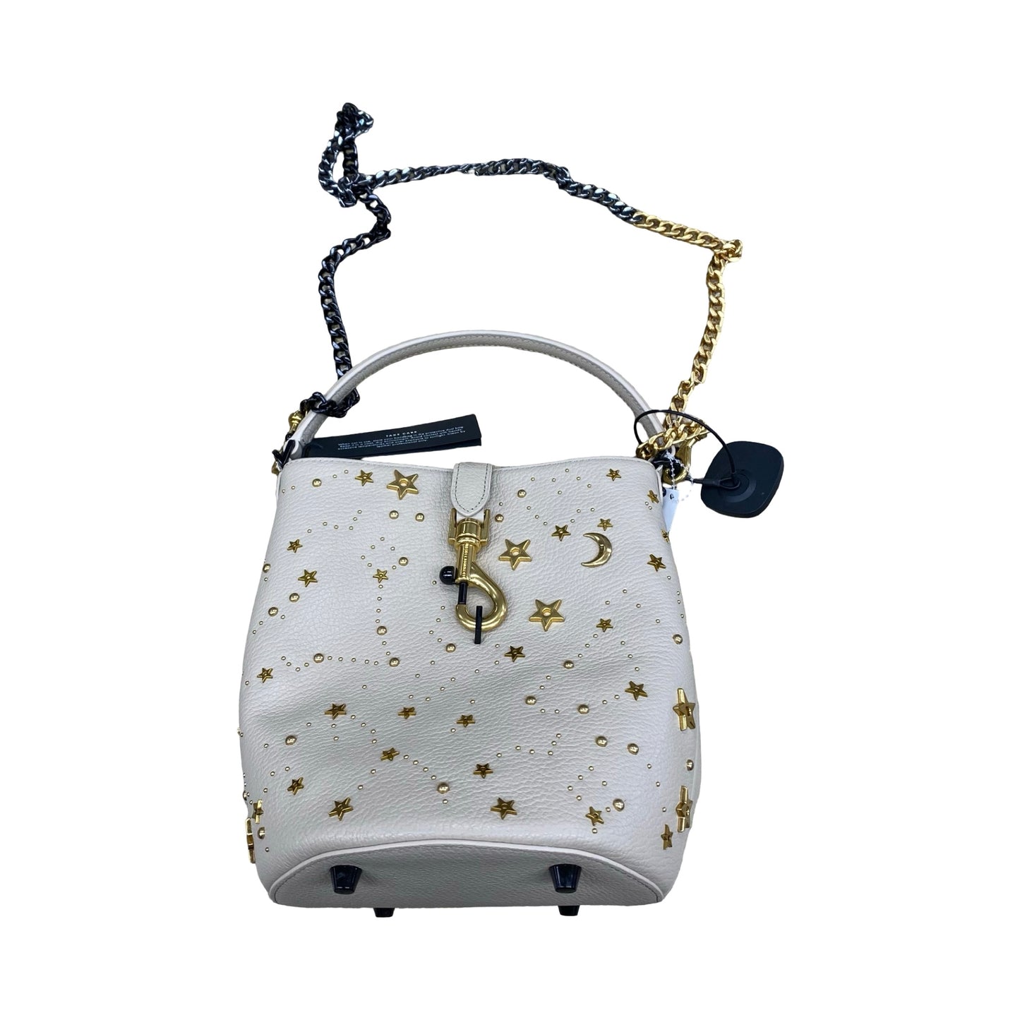 Handbag Designer By Rebecca Minkoff In Gold & Tan, Size:Small