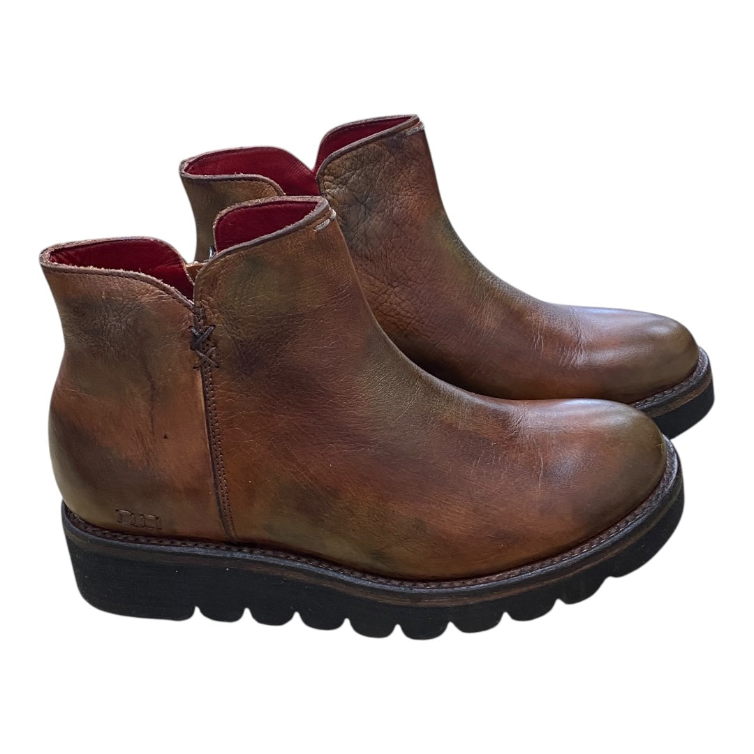 Boots Ankle Flats By Bed Stu In Brown & Green, Size:9