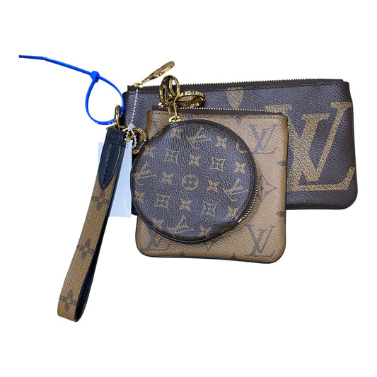 Wallet Luxury Designer By Louis Vuitton In Brown & Gold, Size:Large