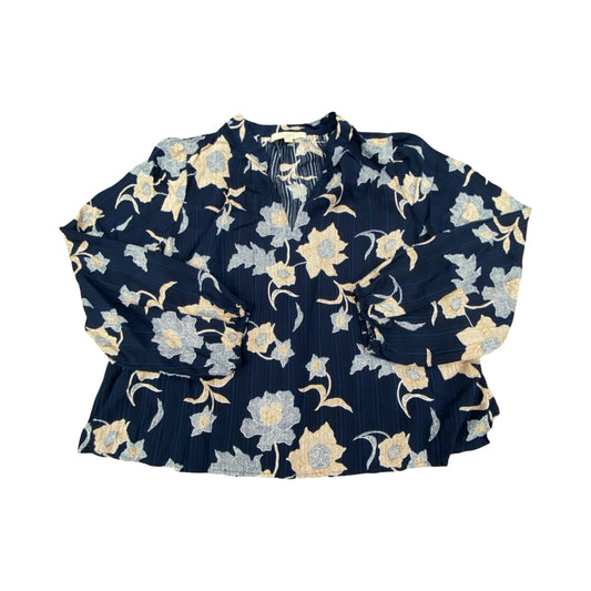 Top Ls By Loft In Blue & Brown, Size:L