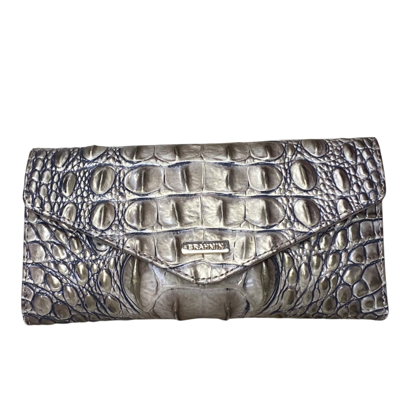 Wallet Designer By Brahmin In Brown & Gold, Size:Large
