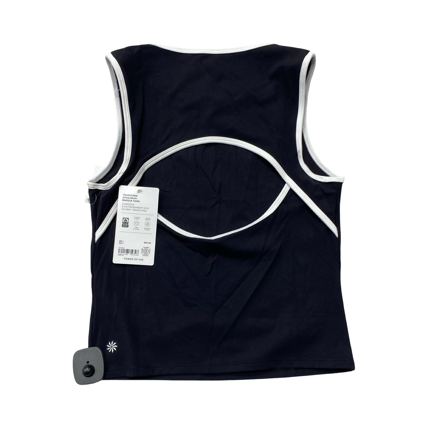 Athletic Tank Top By Athleta In Black & White, Size:S