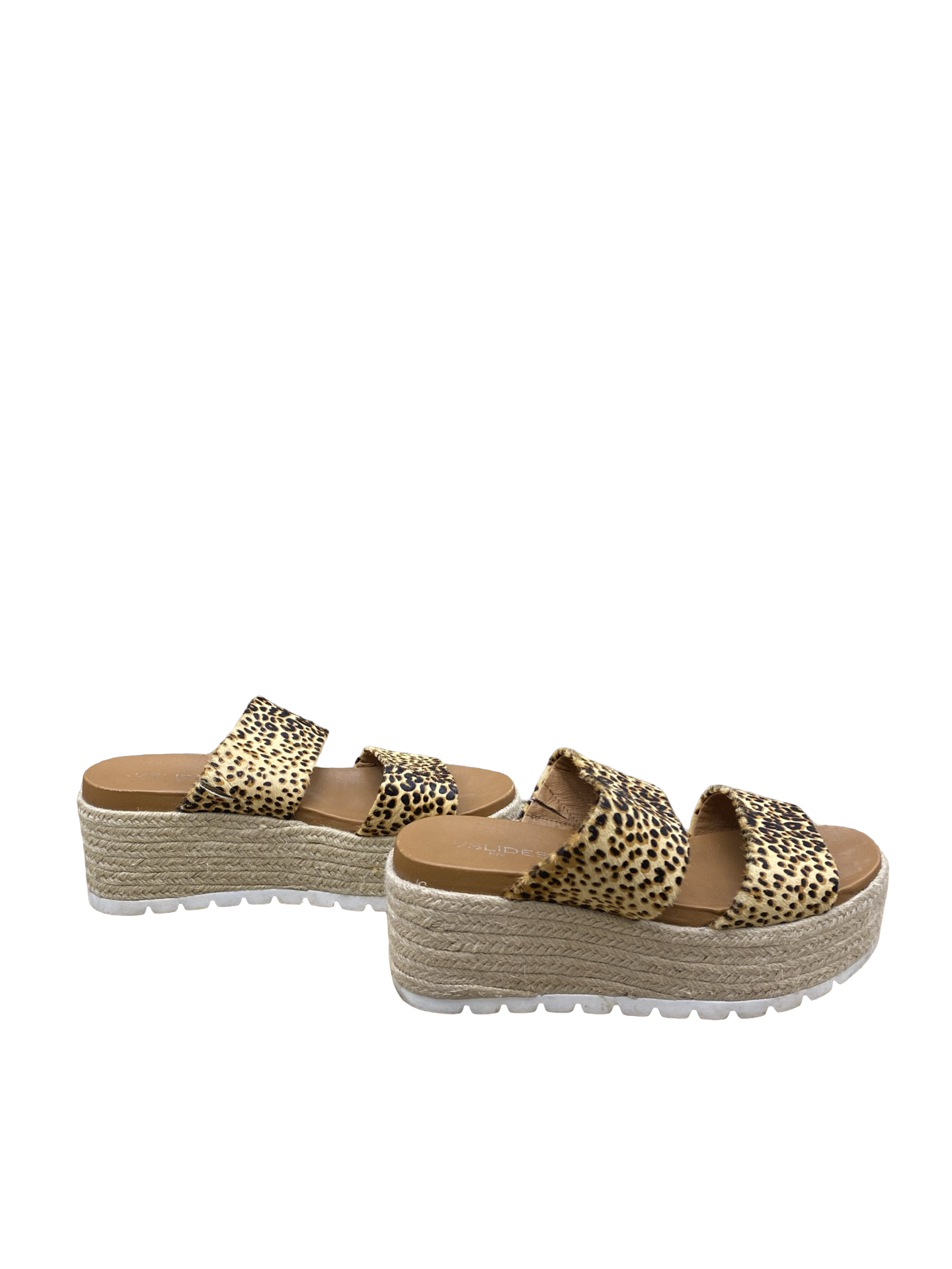 Sandals Heels Platform By J Slides In Animal Print, Size:8.5