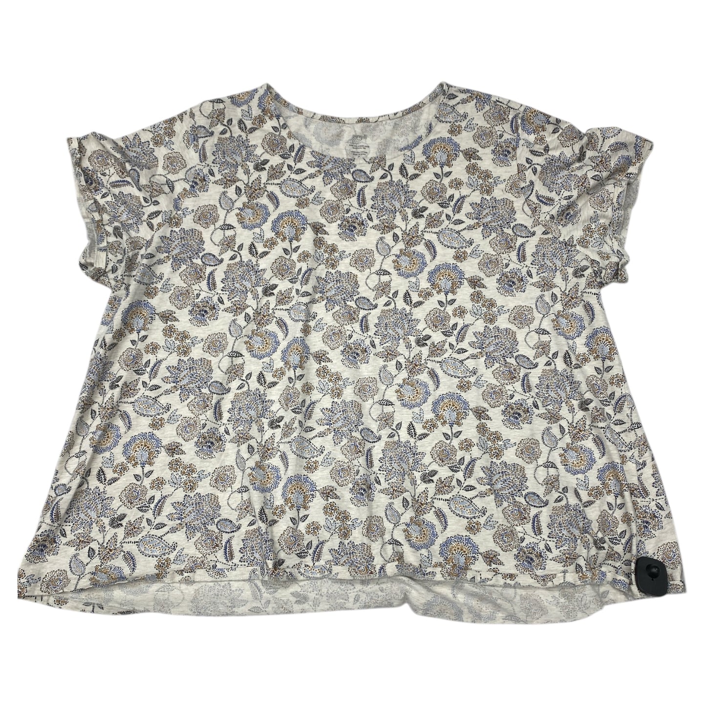 Top Ss By Pure Jill In Blue & Tan, Size:4X