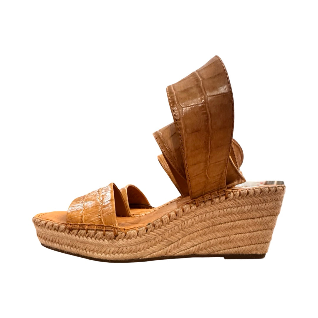 Sandals Heels Platform By Franco Sarto In Gold, Size:9.5