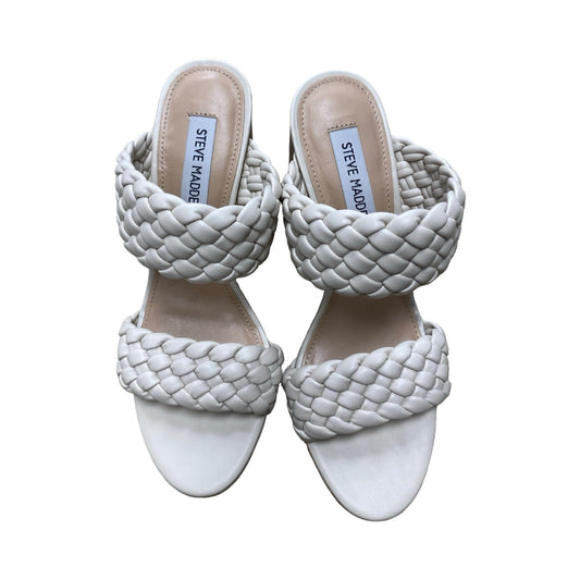Shoes Heels Block By Steve Madden In Ivory, Size:7.5