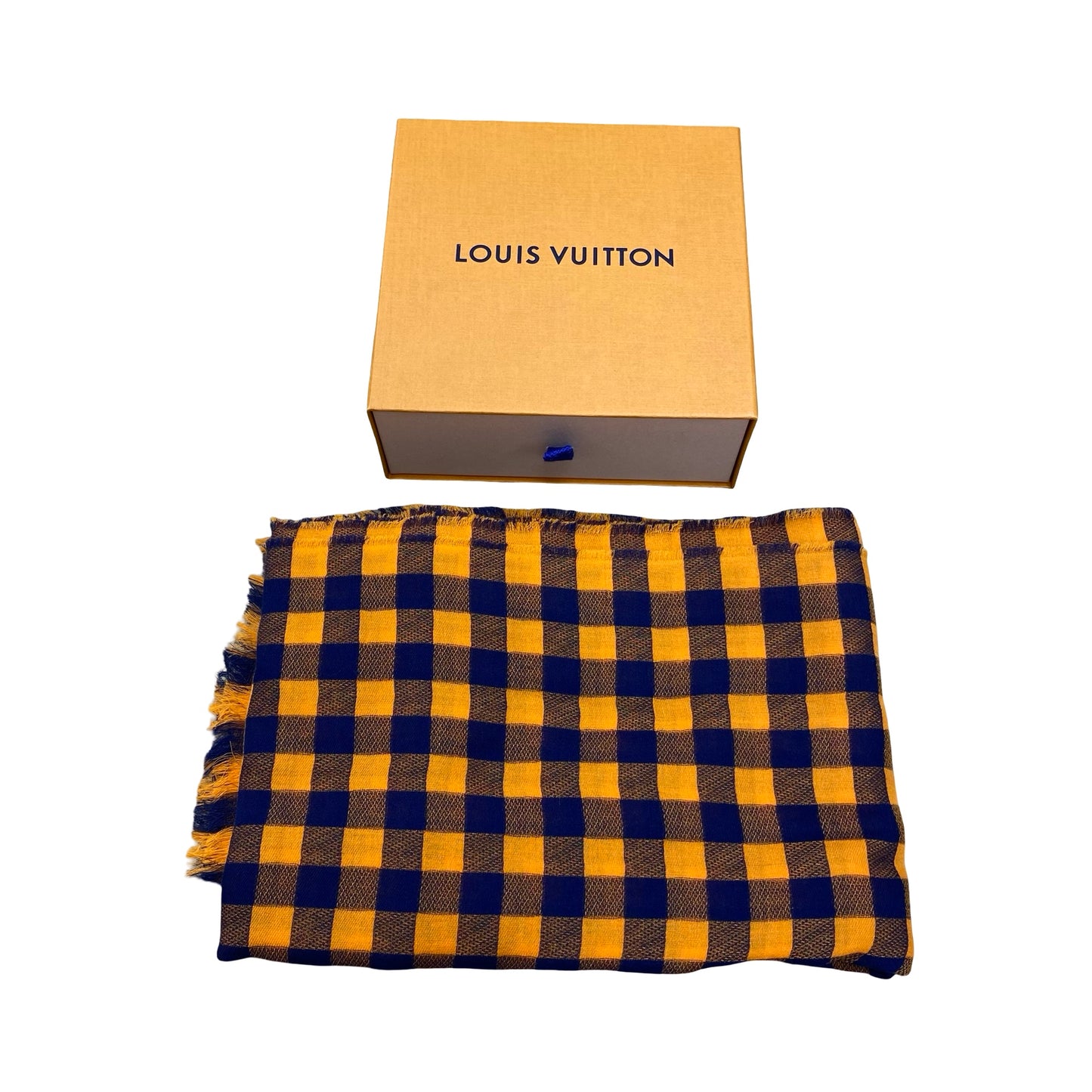 Scarf Luxury Designer By Louis Vuitton In Checkered Pattern