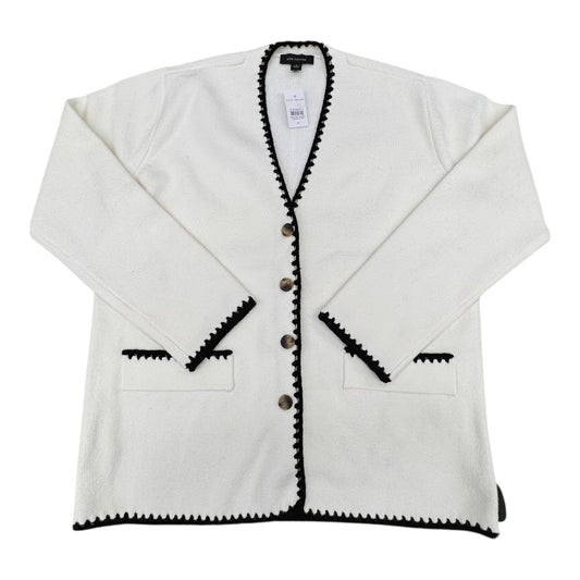 Sweater Cardigan By Ann Taylor In White, Size:M