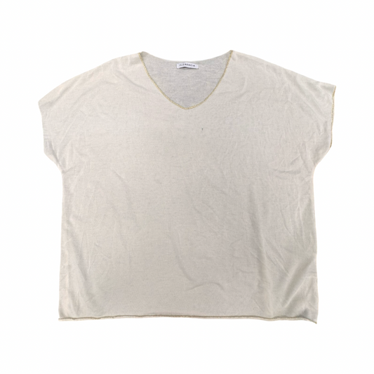 Top Ss By FLORENCIA In Cream, Size:Xl