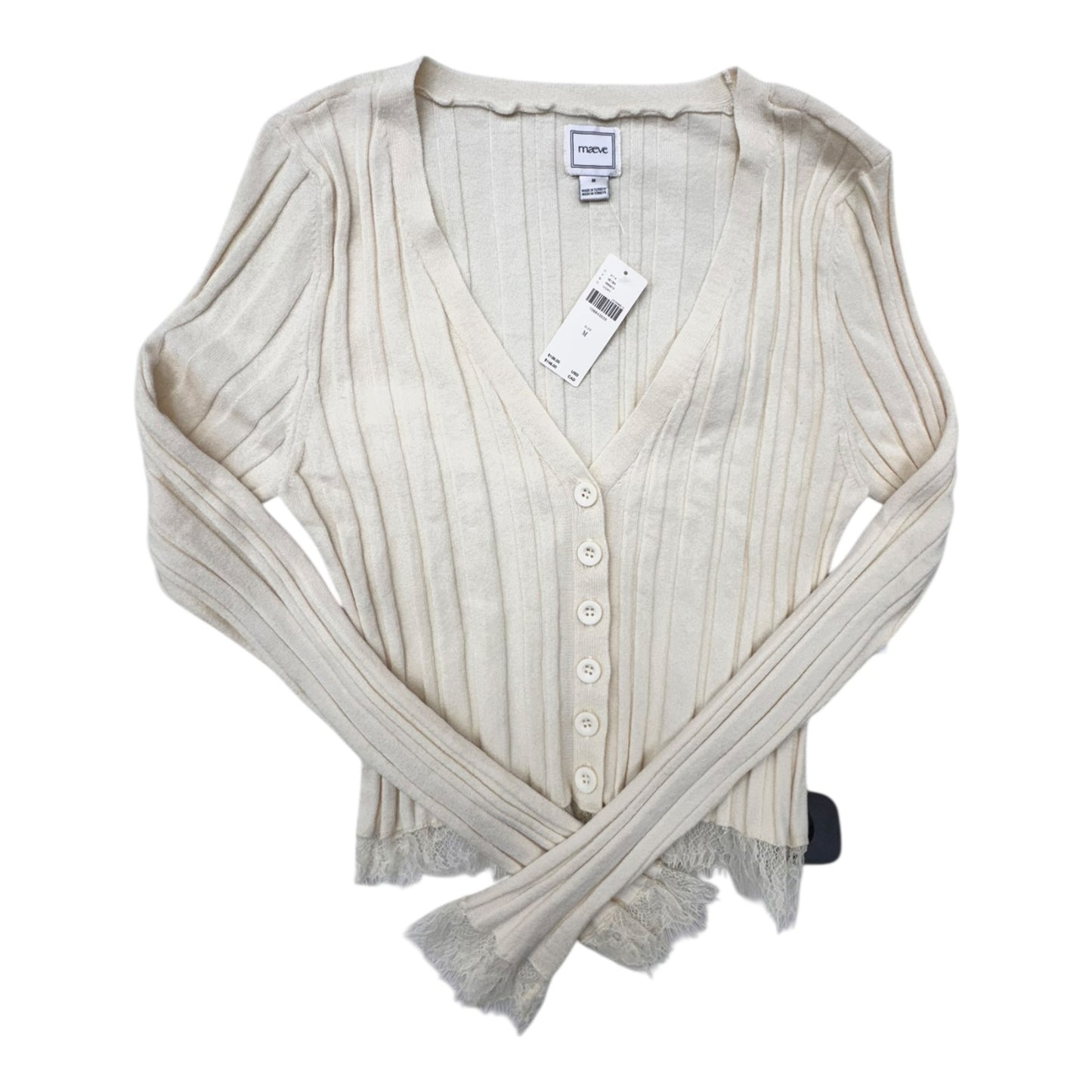 Sweater Cardigan By Maeve In Cream, Size:M