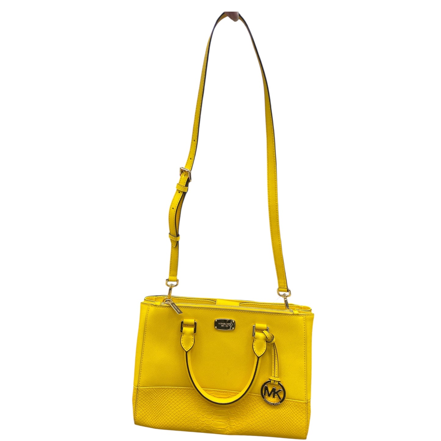 Handbag Designer By Michael Kors In Yellow, Size:Large