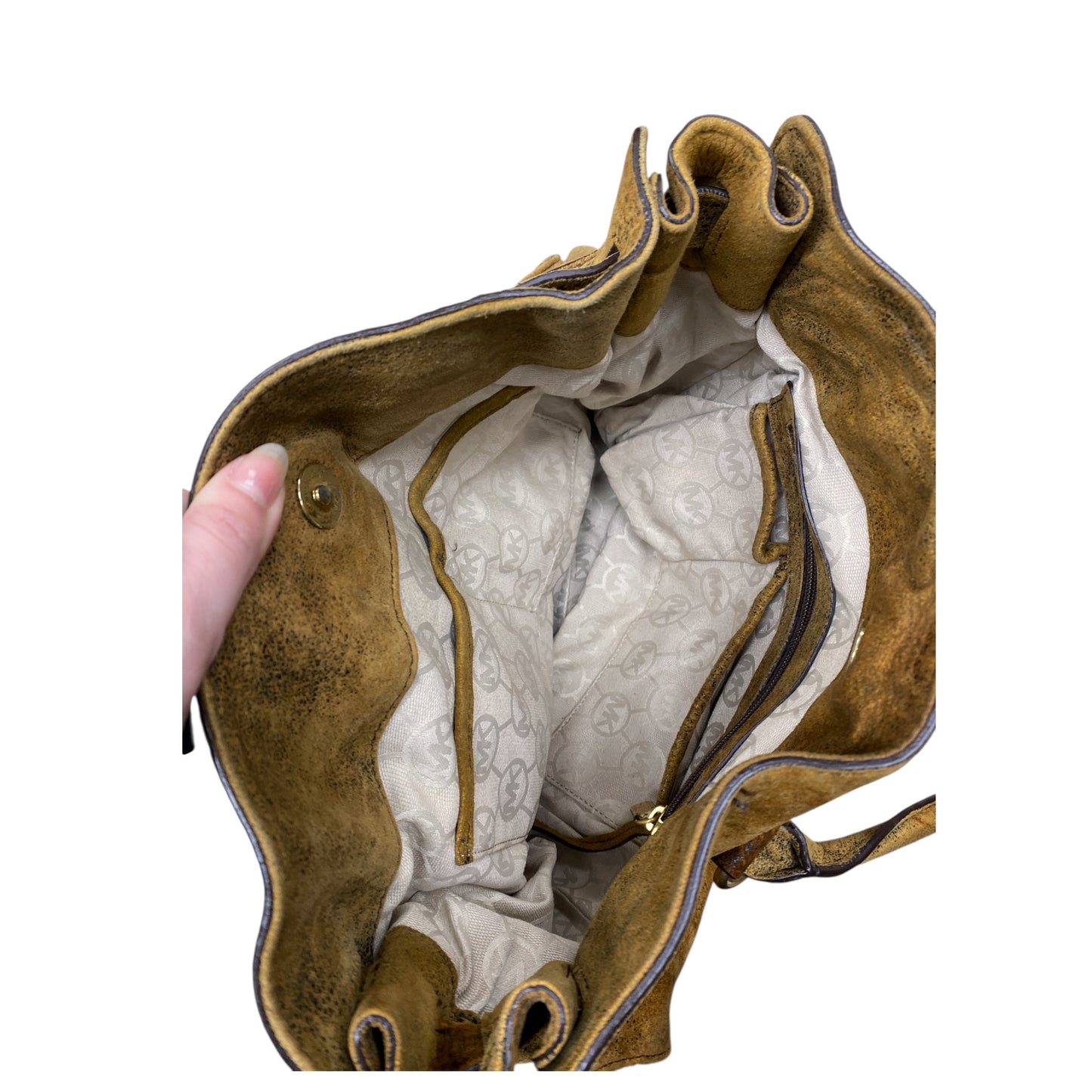 Handbag Designer By Michael Kors In Brown, Size:Medium