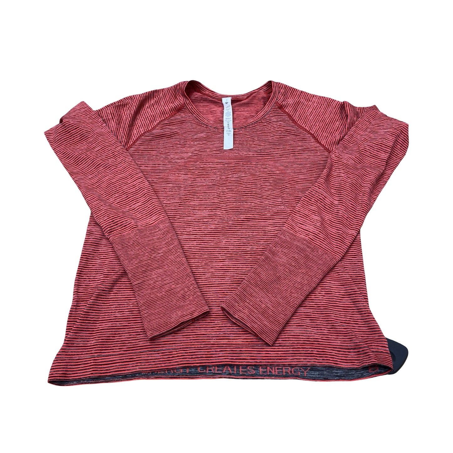 Athletic Top Ls Crewneck By Lululemon In Grey & Red, Size:8